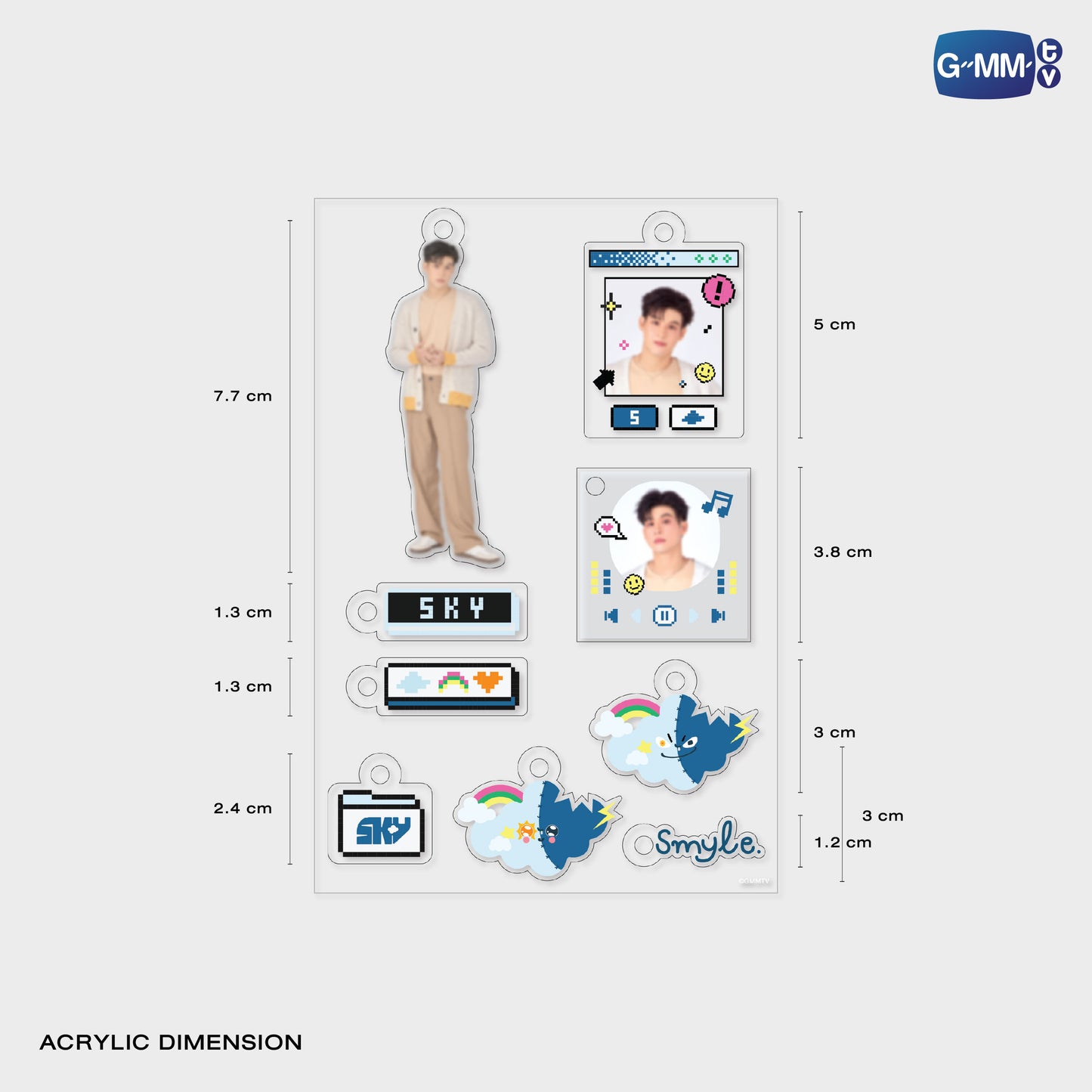 POPNY-378 SKY CUSTOMIZABLE ACRYLIC KEYCHAIN