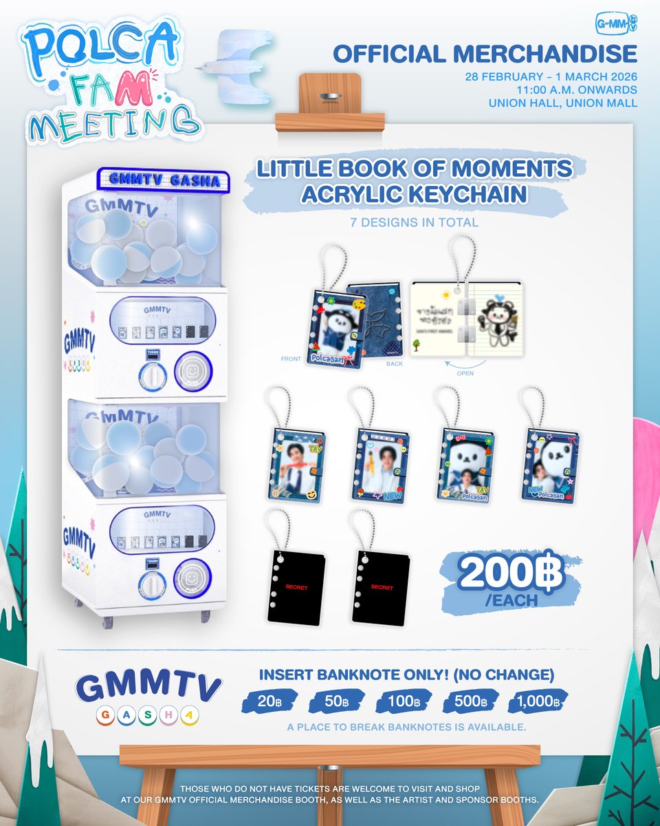 POLCA FAM MEETING LITTLE BOOK OF MOMENTS ACRYLIC KEYCHAIN GMMTV GASHA