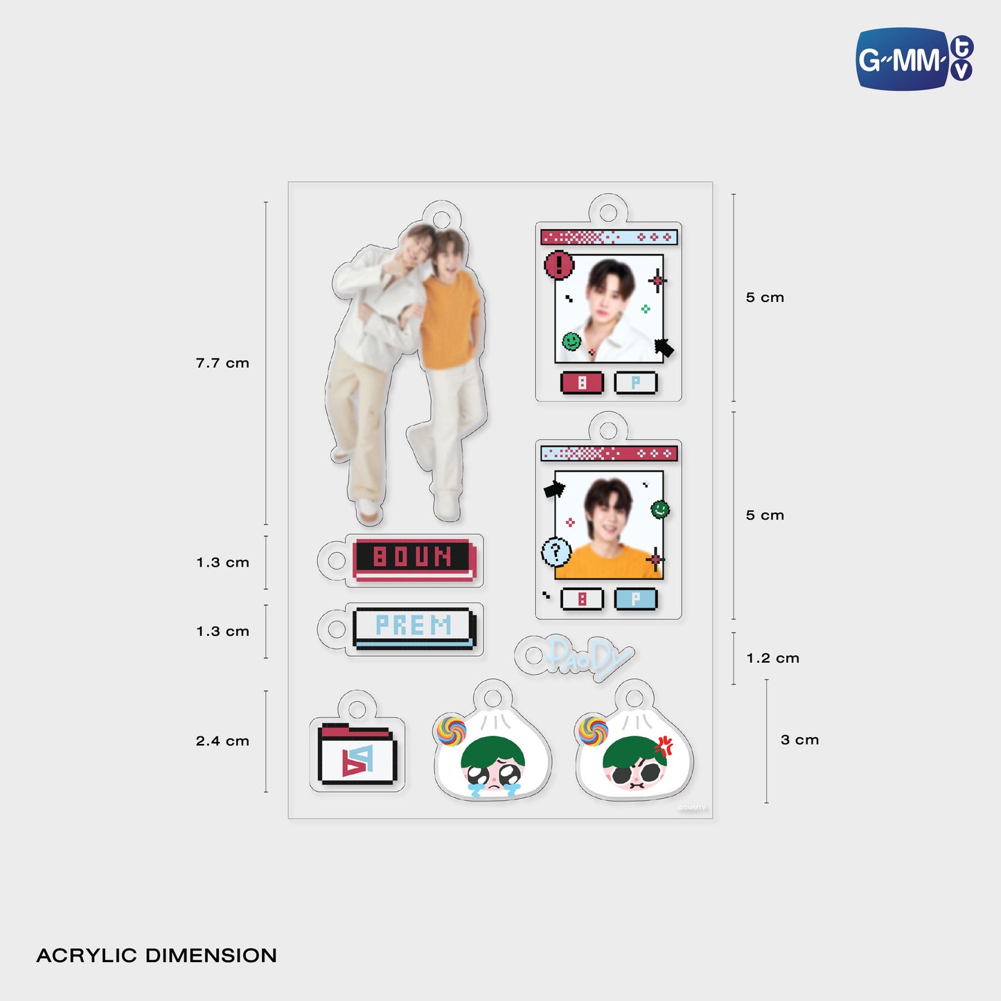 POPNY-350 BOUNPREM CUSTOMIZABLE ACRYLIC KEYCHAIN