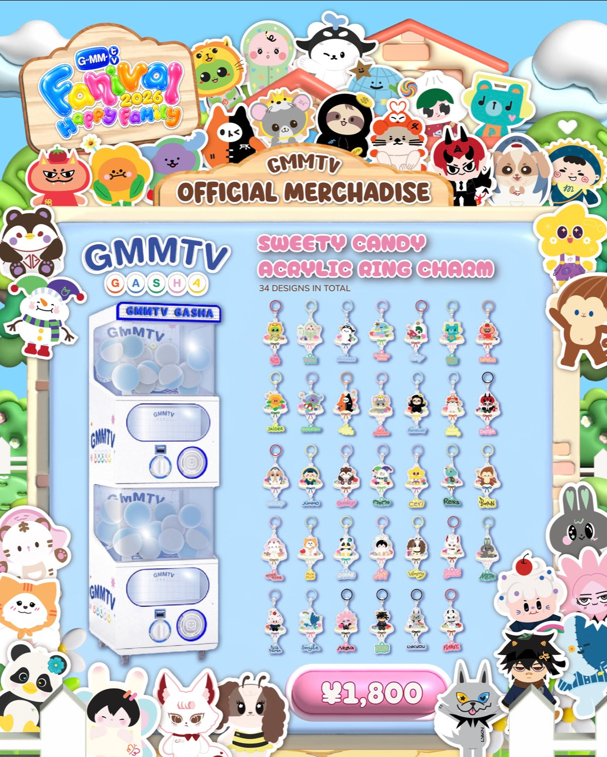 SWEETY CANDY
ACRYLIC RING CHARM GASHA