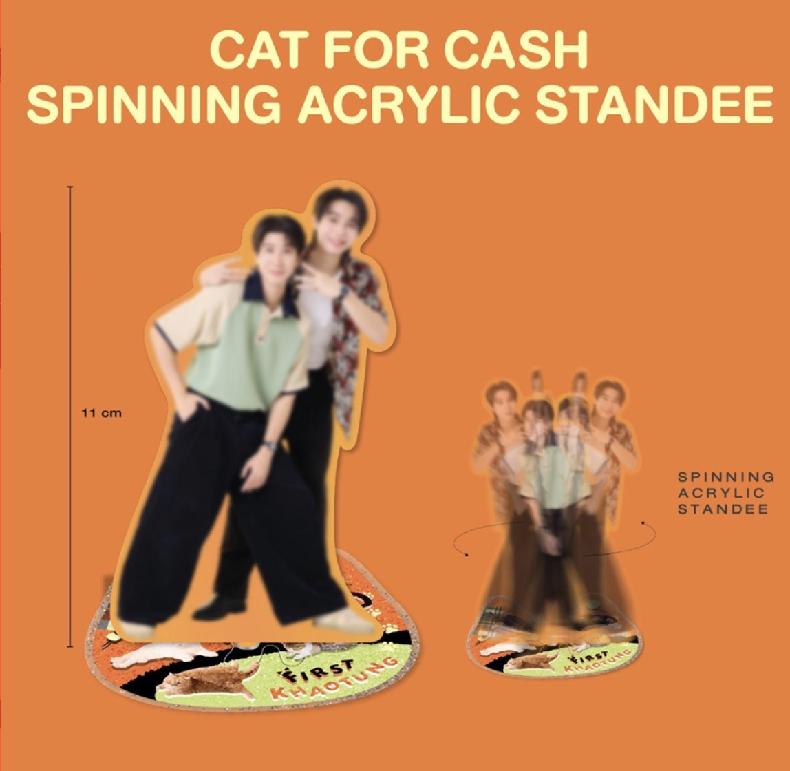 CAT FOR CASH SPINNING ACRYLIC STANDEE
