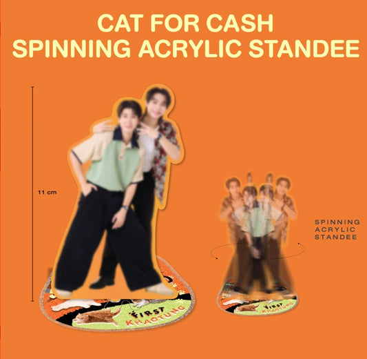 CAT FOR CASH SPINNING ACRYLIC STANDEE