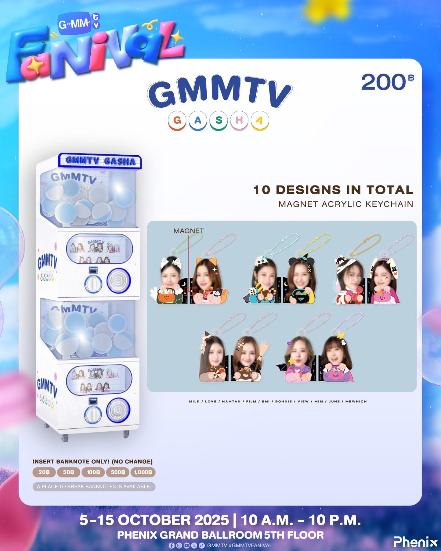 【GMMTV FANIVAL】GMMTV GASHA GIRLS MAGNET ACRYLIC KEYCHAIN
