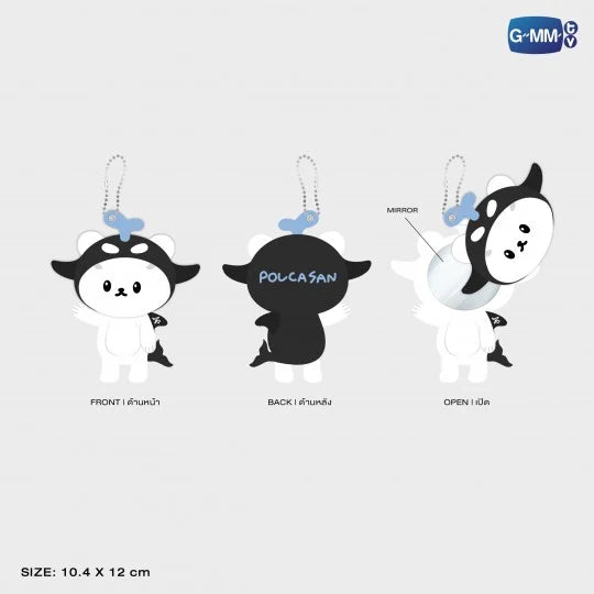 POLCASAN SLIDE POCKET MIRROR KEYCHAIN