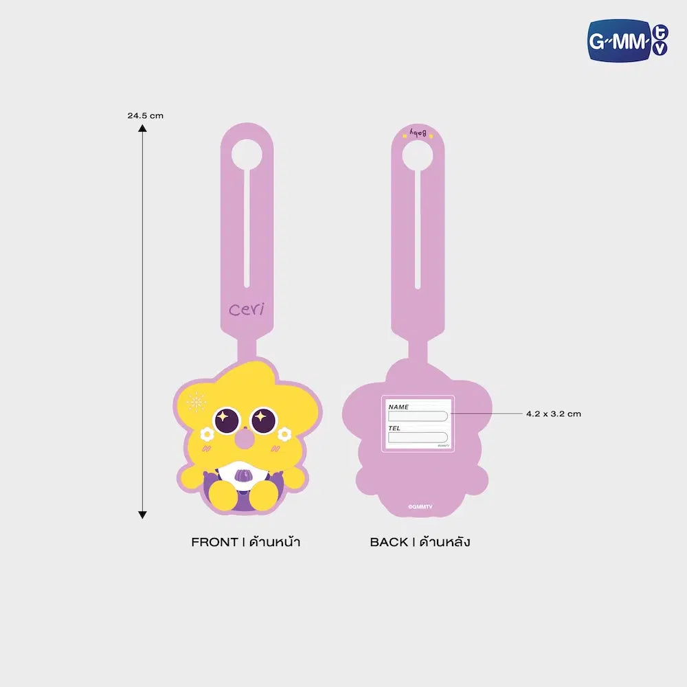 CERI GMMTV FANDOM CHARACTER RUBBER BAG TAG