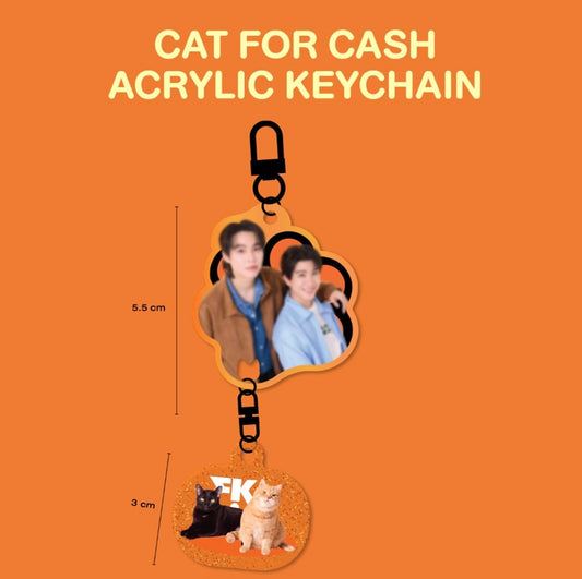 CAT FOR CASH ACRYLIC KEYCHAIN