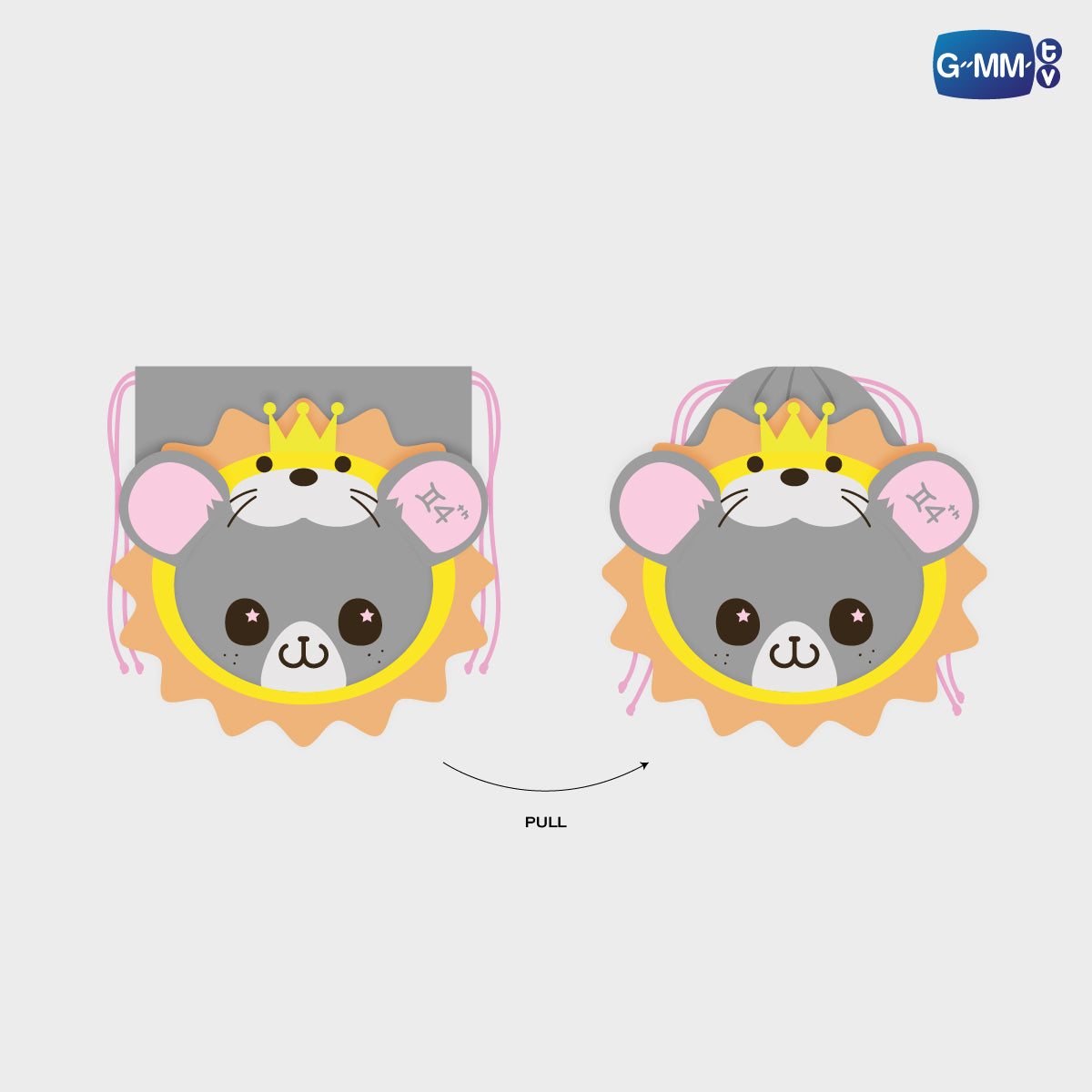 POPOS25-521 FANDOM CHARACTER DRAWSTRING POUCH LOOK KHUNNOO