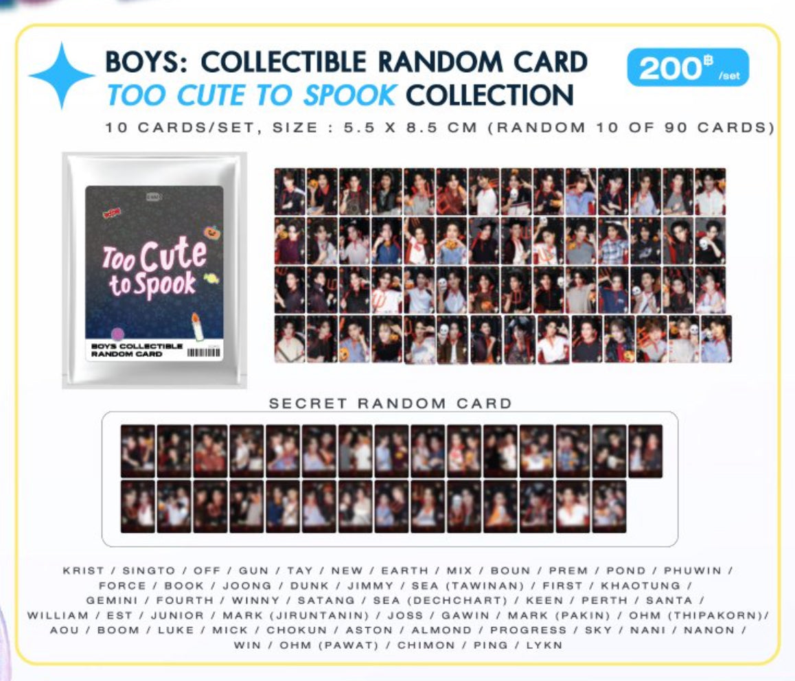 POPOS25-171 BOYS COLLECTIBLE RANDOM CARDS | TOO CUTE TOO SPOOK COLLECTION