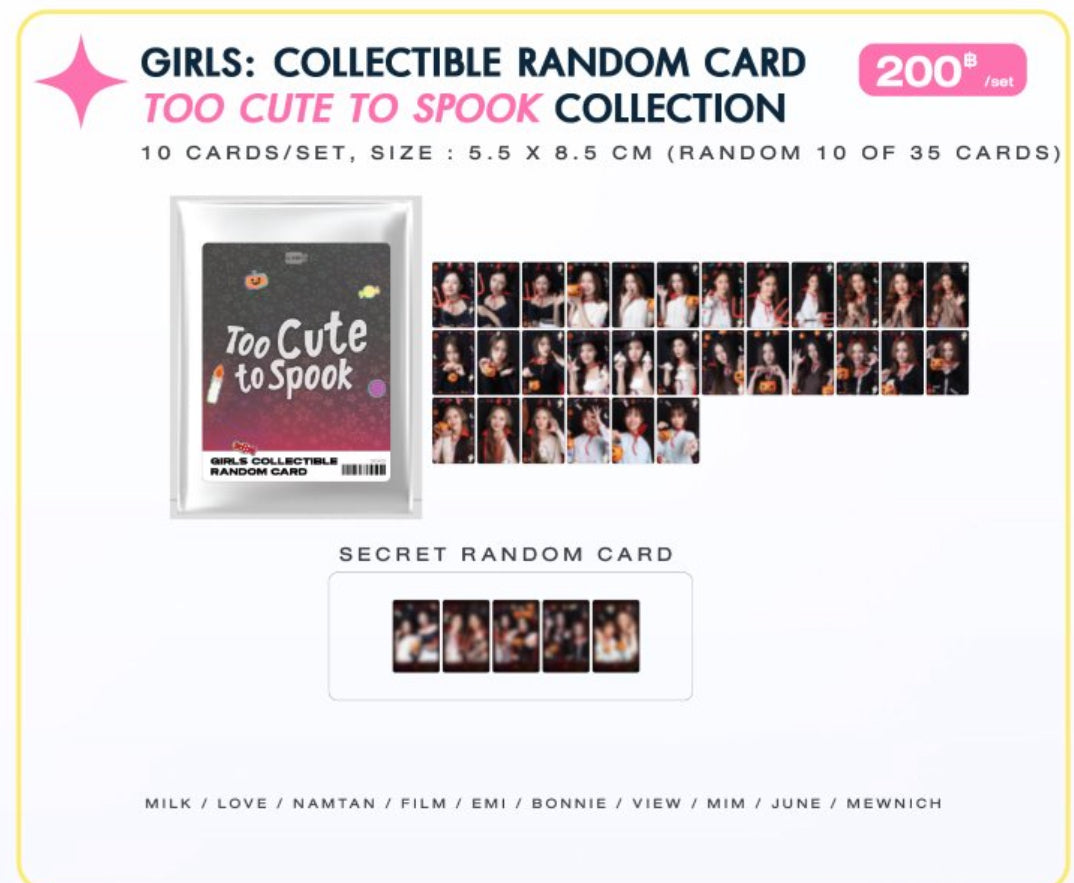 【GMMTV FANIVAL】GIRLS COLLECTIBLE RANDOM CARD TOO CUTE TOO SPOOK COLLECTION