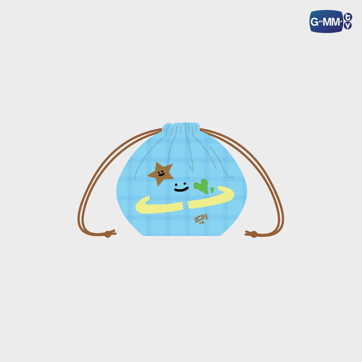 GUNMA26-159 MR. SATURNWORLD CHARACTER DRAWSTRING BAG
