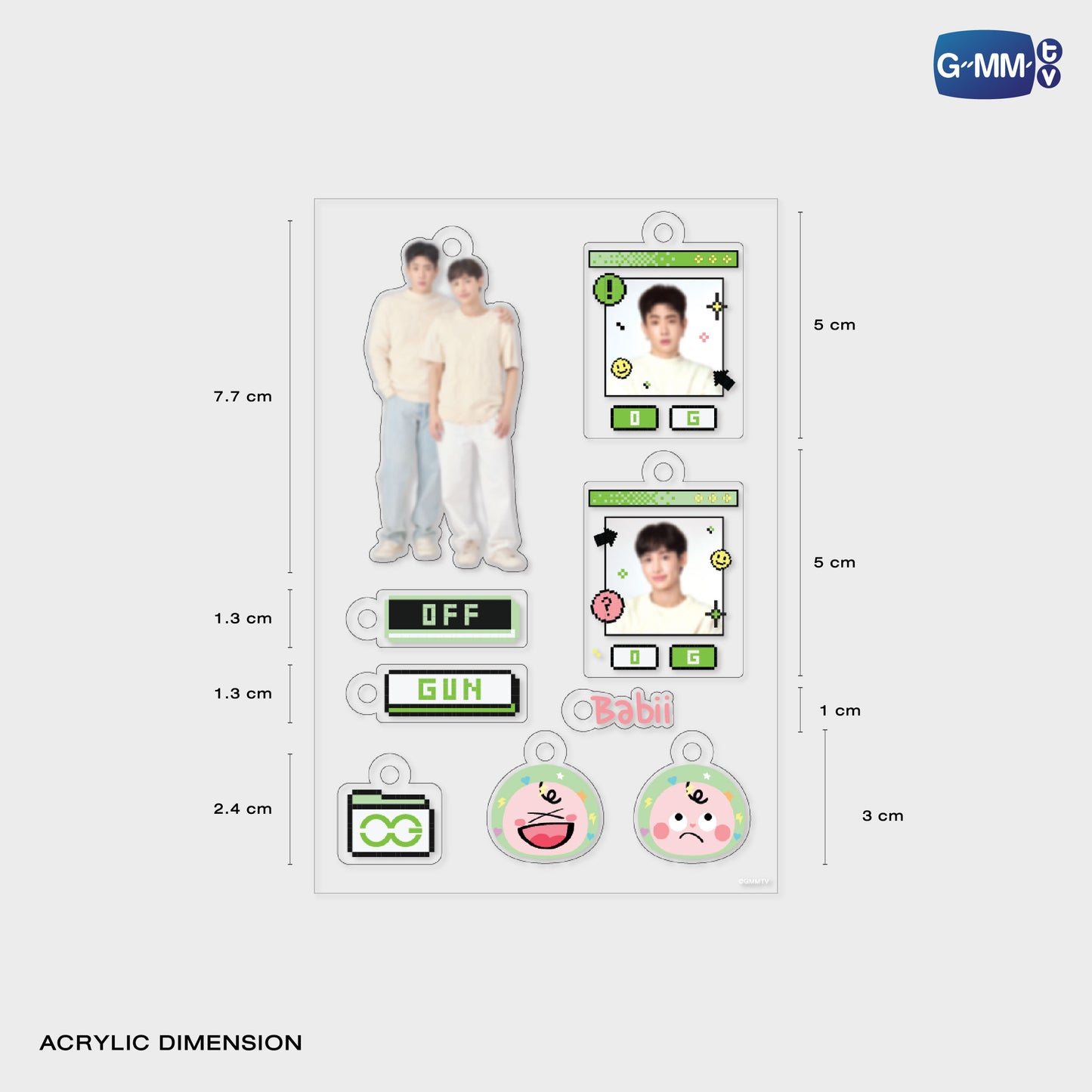 POPOS25-708 CUSTOMIZABLE ACRYLIC KEYCHAIN OFFGUN