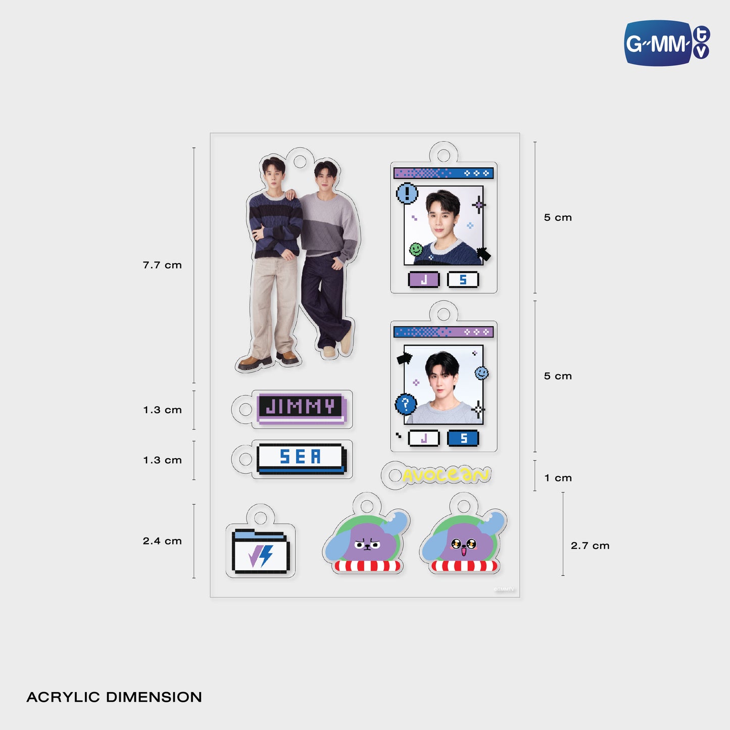 POPOS25-715 CUSTOMIZABLE ACRYLIC KEYCHAIN JIMMYSEA