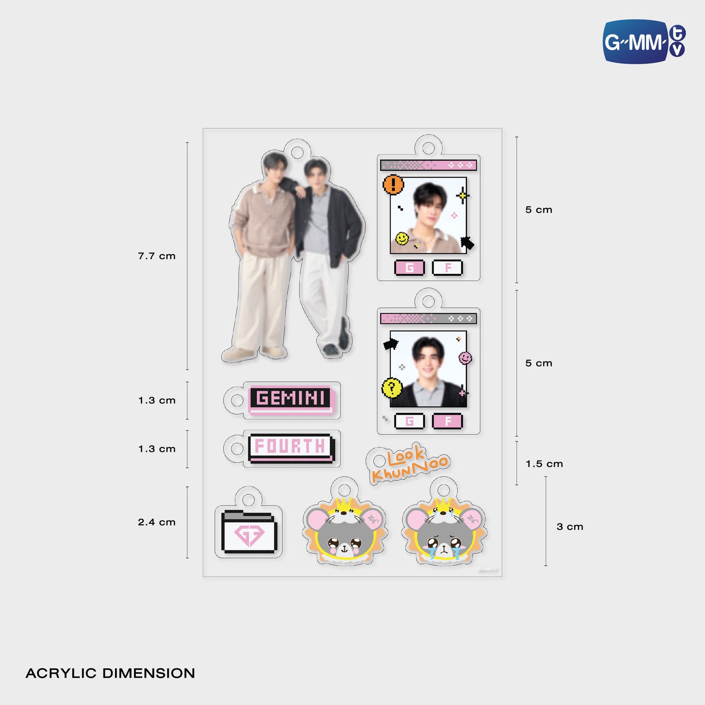 POPOS25-717 CUSTOMIZABLE ACRYLIC KEYCHAIN GEMINIFOURTH