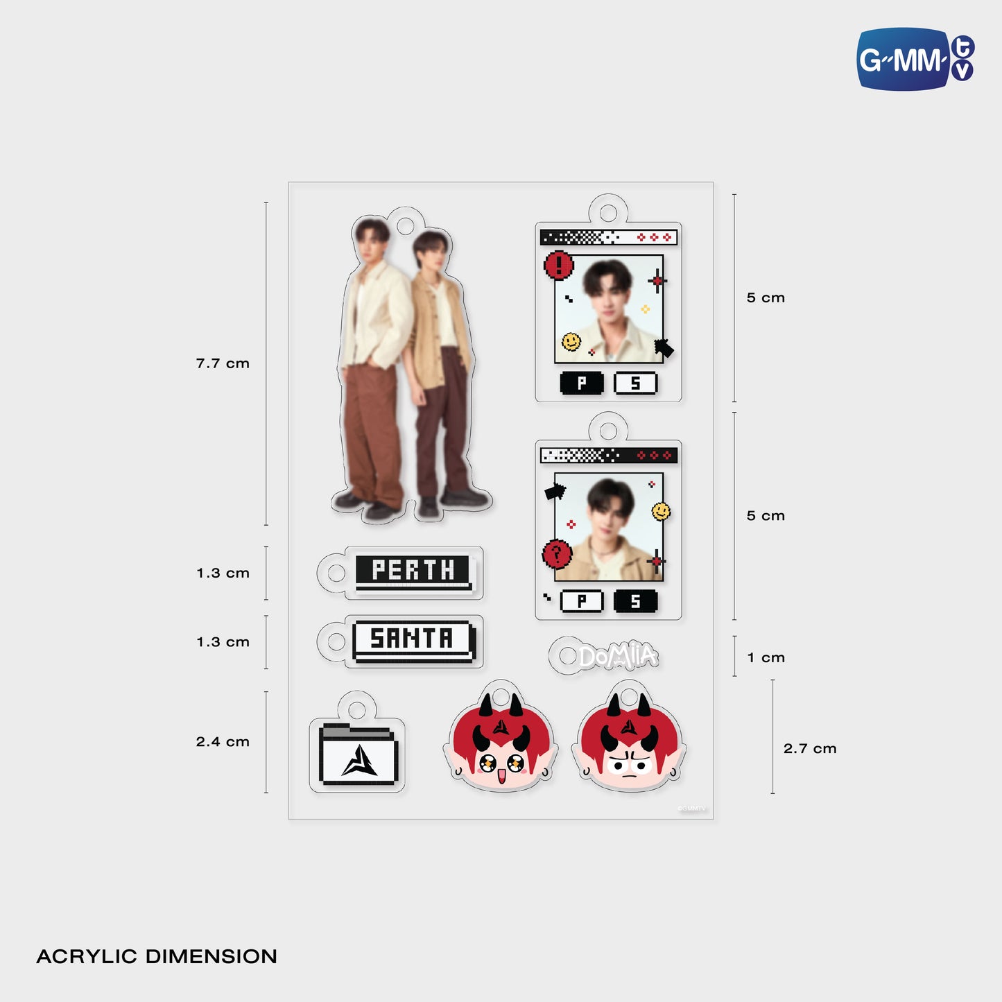 POPOS25-720 CUSTOMIZABLE ACRYLIC KEYCHAIN PERTHSANTA