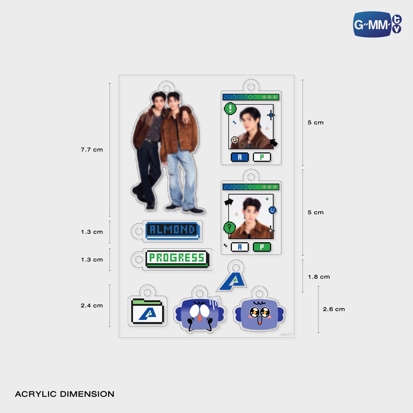 POPOS25-728 CUSTOMIZABLE ACRYLIC KEYCHAIN ALMONDPROGRESS