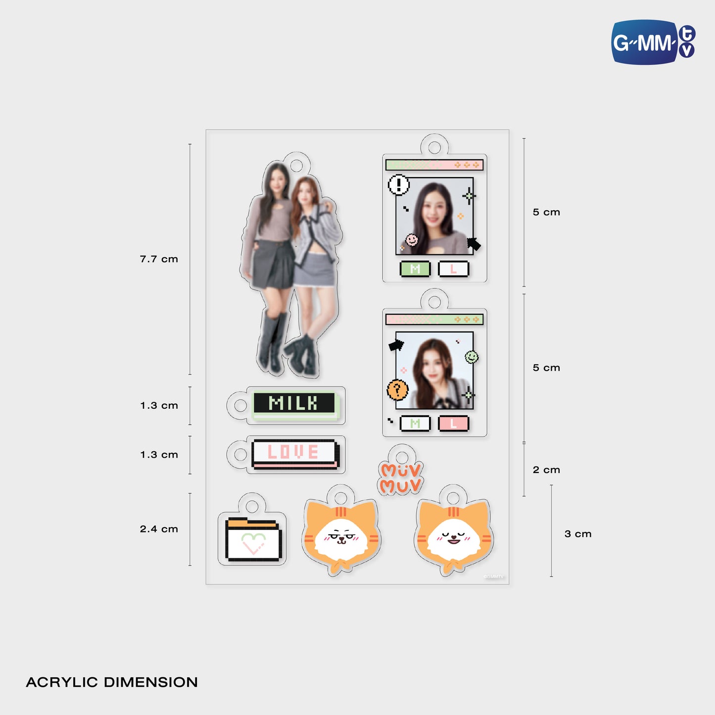 POPOS25-729 CUSTOMIZABLE ACRYLIC KEYCHAIN MILKLOVE