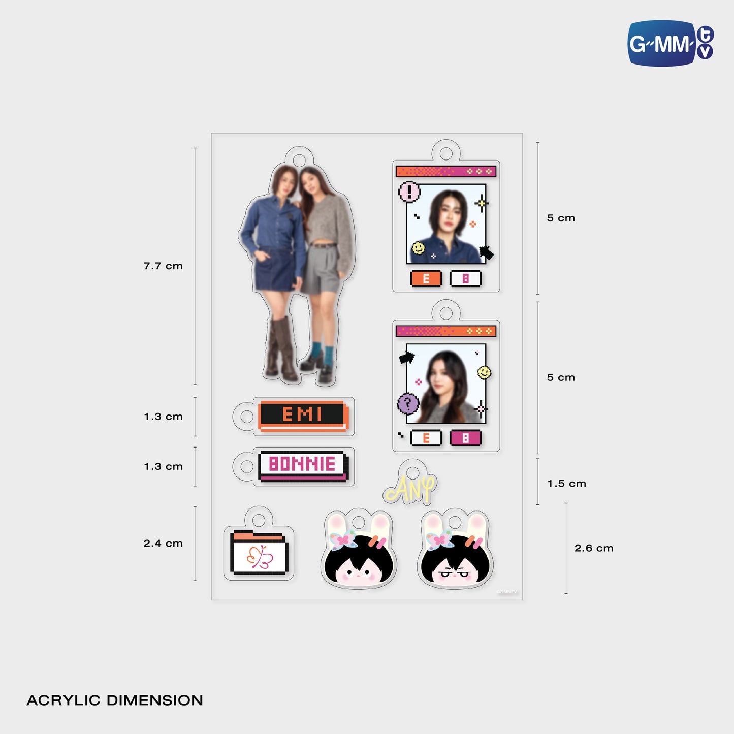 POPOS25-731 CUSTOMIZABLE ACRYLIC KEYCHAIN EMIBONNIE