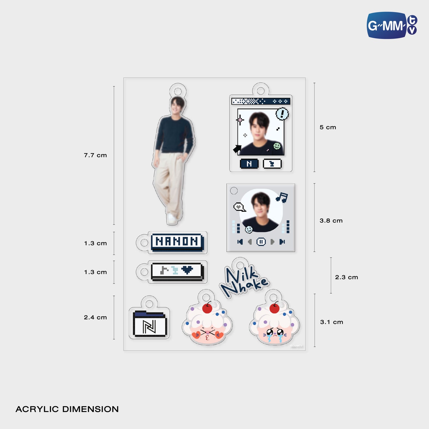 POPOS25-735 CUSTOMIZABLE ACRYLIC KEYCHAIN NANON