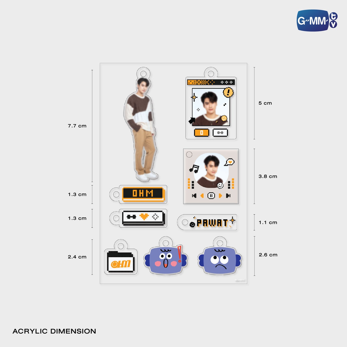 POPOS25-737 CUSTOMIZABLE ACRYLIC KEYCHAIN OHM
