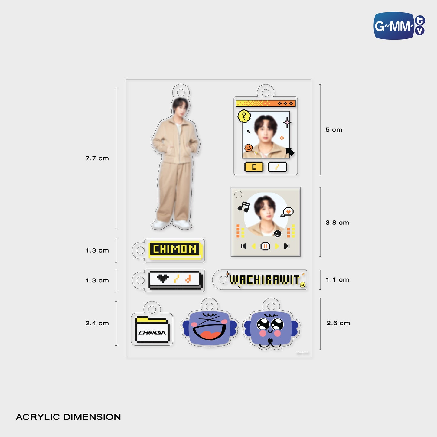 POPOS25-736 CUSTOMIZABLE ACRYLIC KEYCHAIN CHIMON